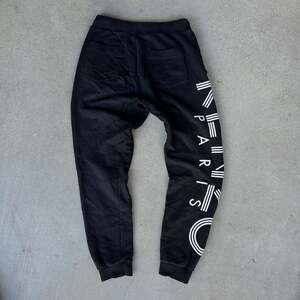Kenzo 2010s Linear Logo Joggers Size XS Black Cotton Sweatpants